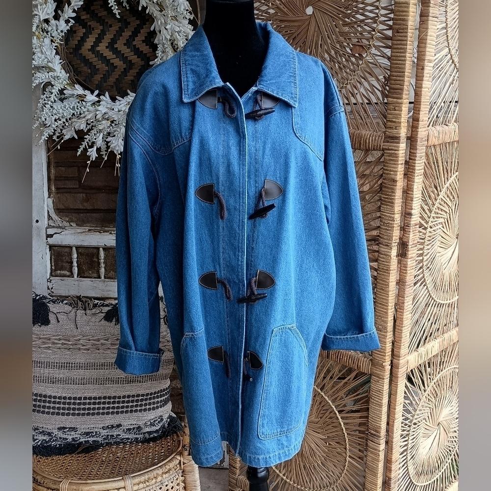 Truly Yours Sport Blue Denim Toggle Coat_2X